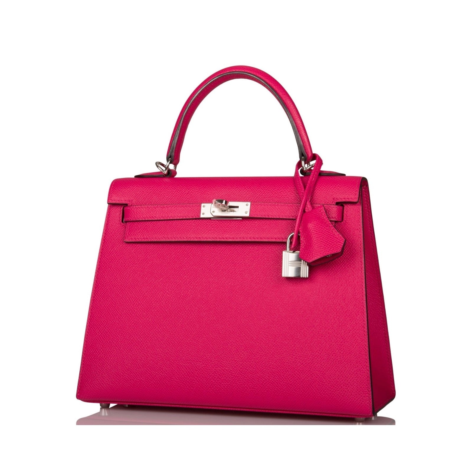 Hermès Kelly 25 Sellier Rose Mexico Epsom Leather PHW.