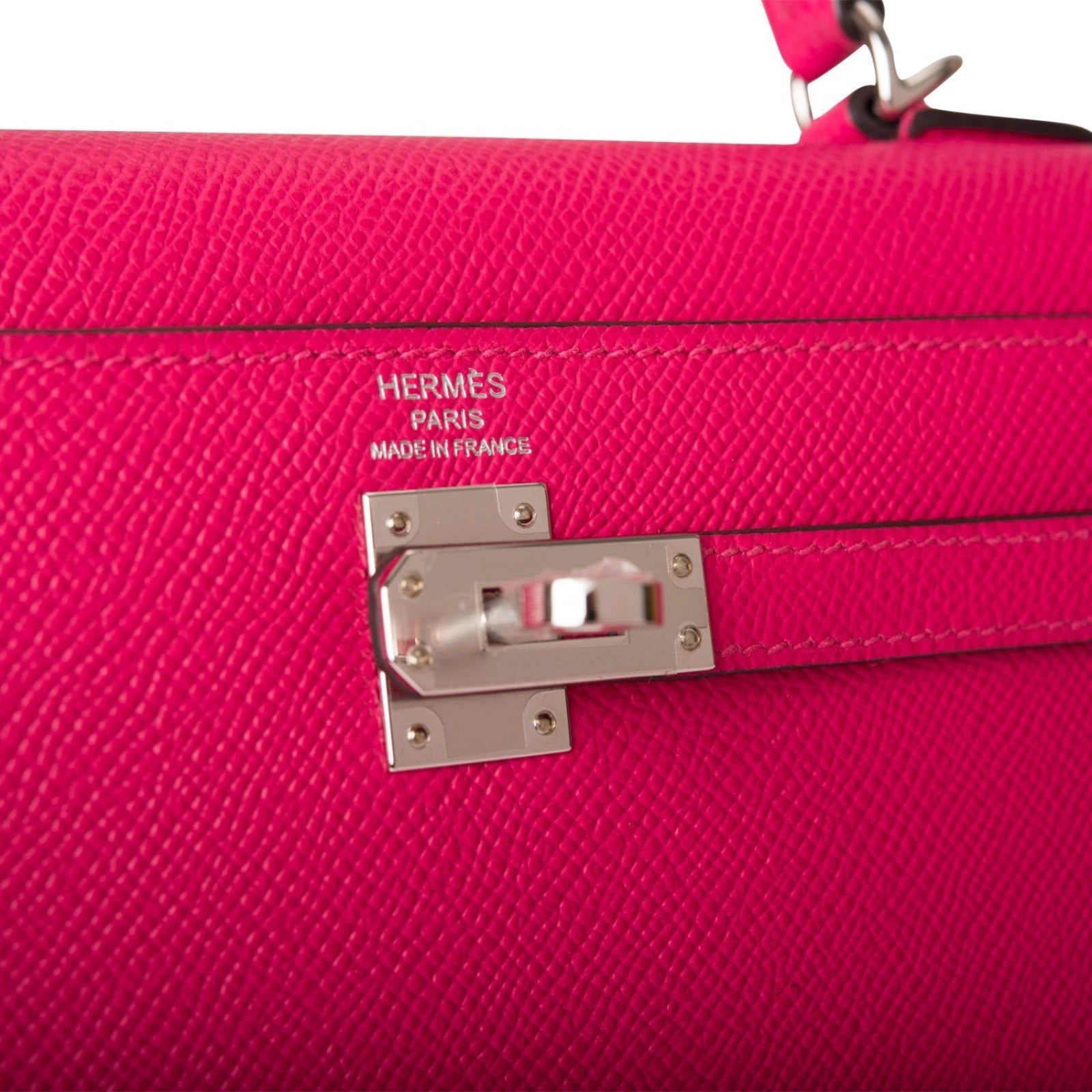 Hermès Kelly 25 Sellier Rose Mexico Epsom Leather PHW.