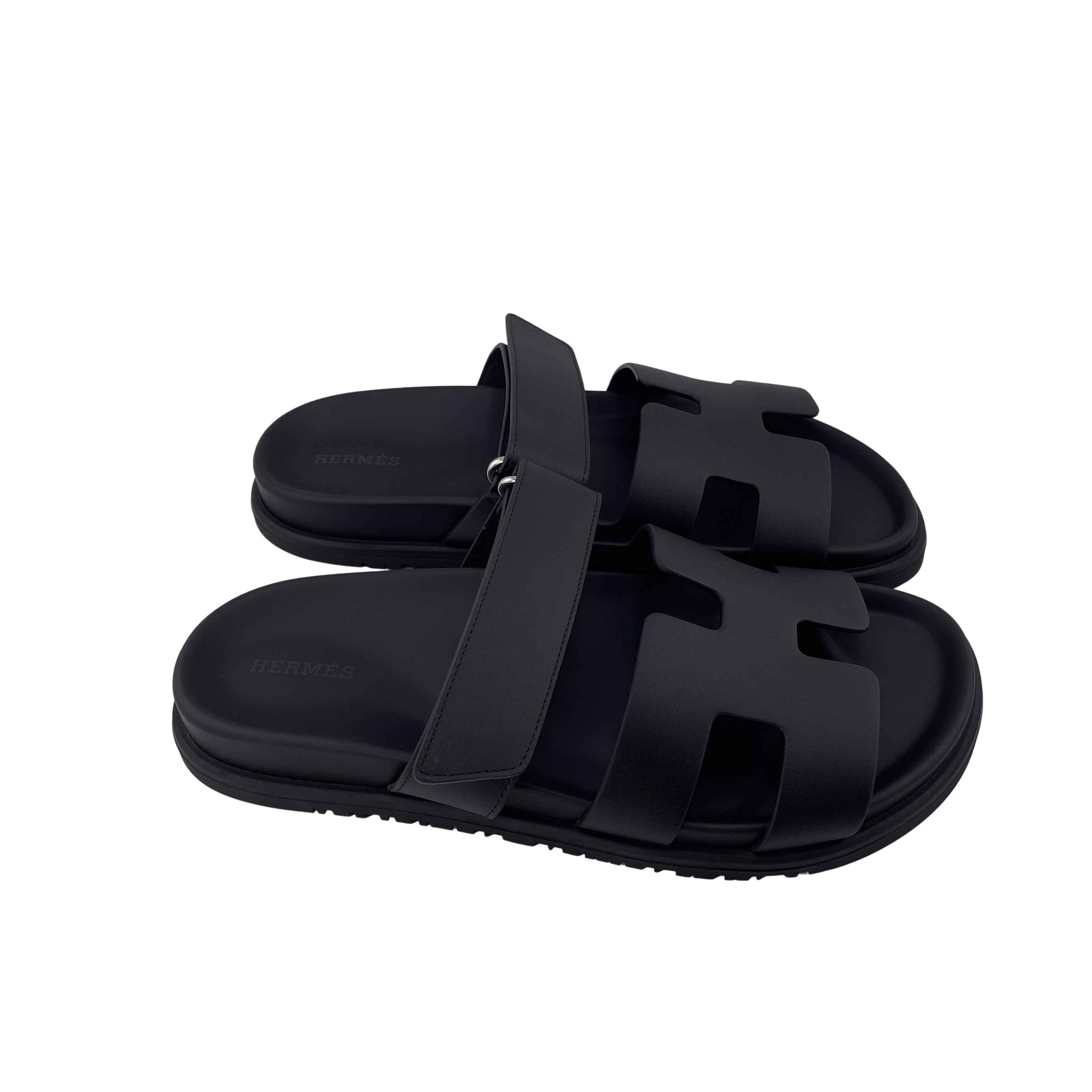 Hermès Chypre Sandal Black Calfskin