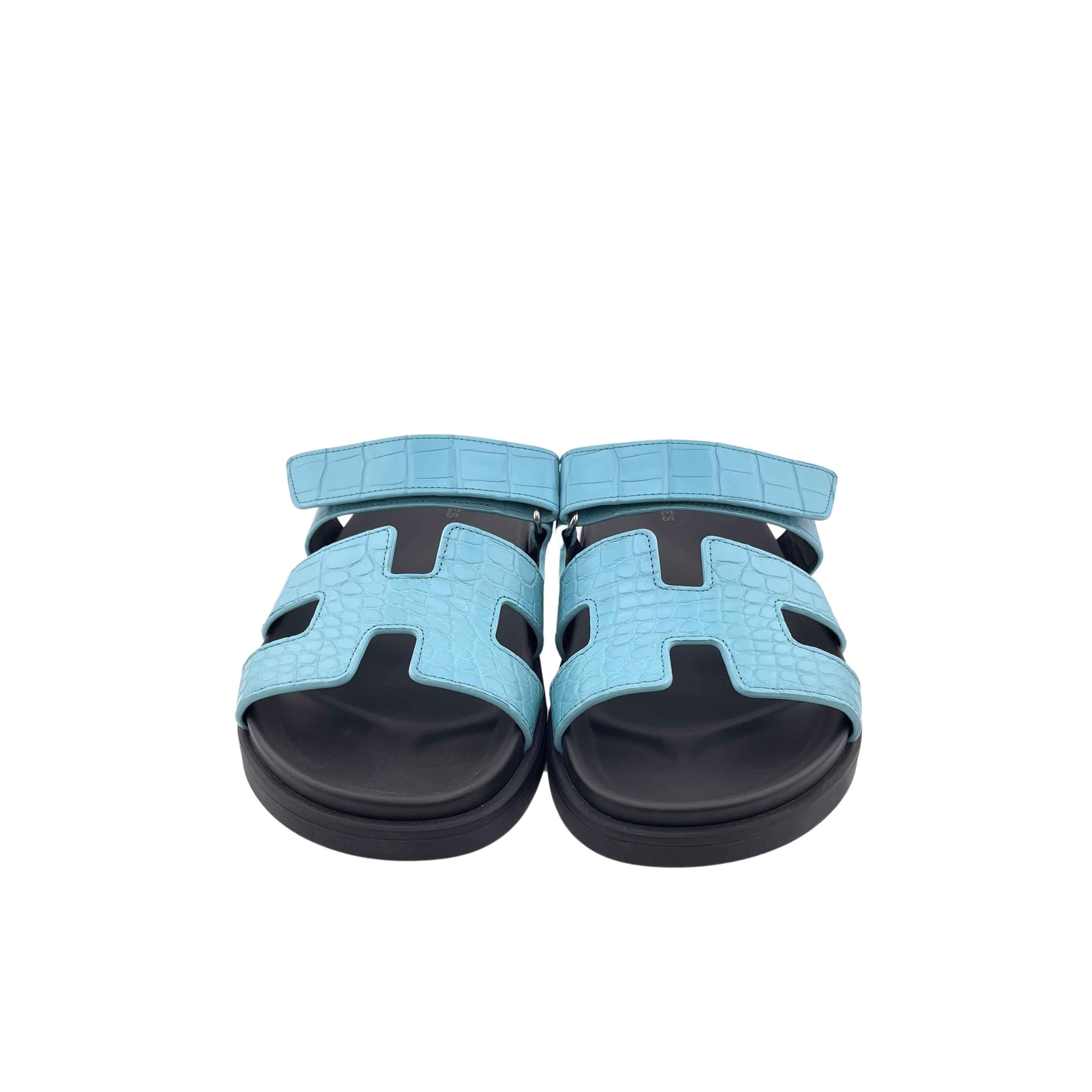 Hermès Chypre Sandal Blue Saint Cyr Matte Alligator