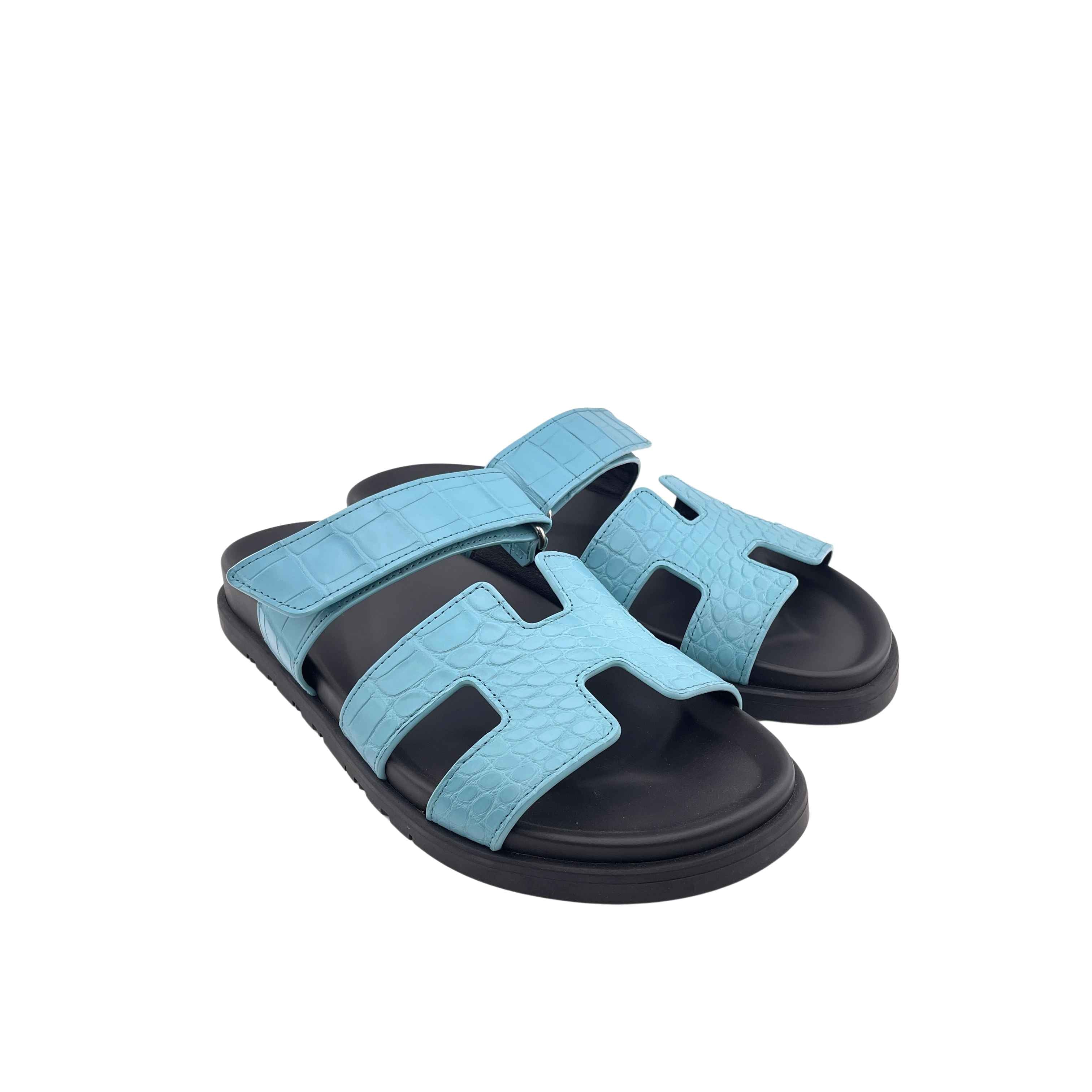 Hermès Chypre Sandal Blue Saint Cyr Matte Alligator